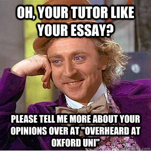 Oh, your tutor like your essay? Please tell me more about your opinions over at 