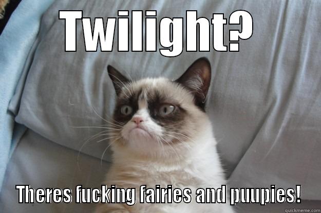 I dont care for the title... - TWILIGHT? THERES FUCKING FAIRIES AND PUUPIES! Grumpy Cat