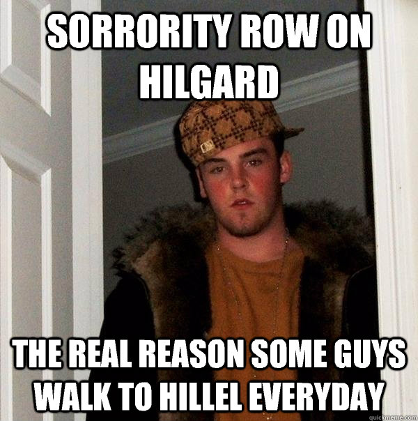 Sorrority Row on Hilgard  The real reason some guys walk to Hillel everyday   Scumbag Steve