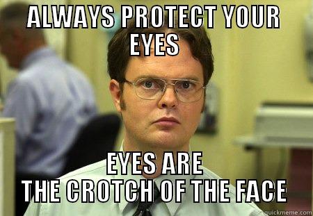 Safe Sex Dwight - ALWAYS PROTECT YOUR EYES EYES ARE THE CROTCH OF THE FACE Schrute