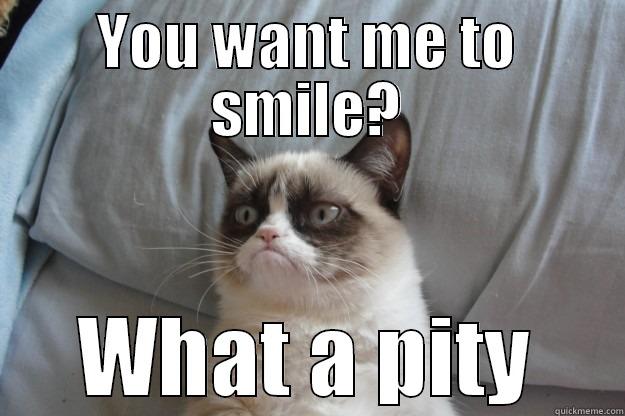 This is just for a friend... - YOU WANT ME TO SMILE? WHAT A PITY Grumpy Cat