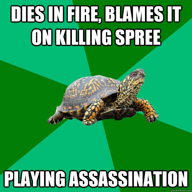 Dies in fire, blames it on killing spree playing assassination  Torrenting Turtle