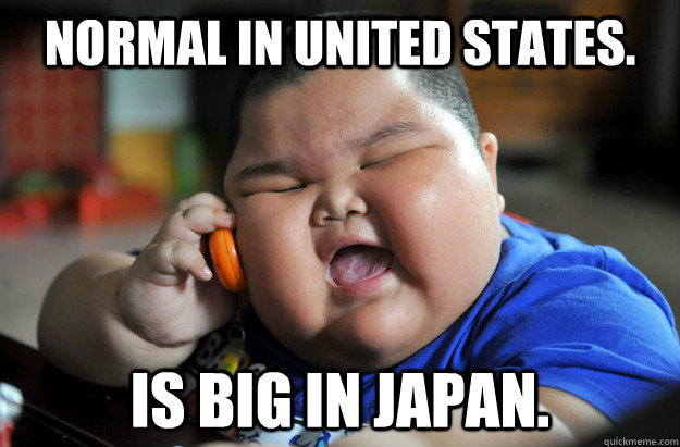 Normal in United States. Is big in Japan.  