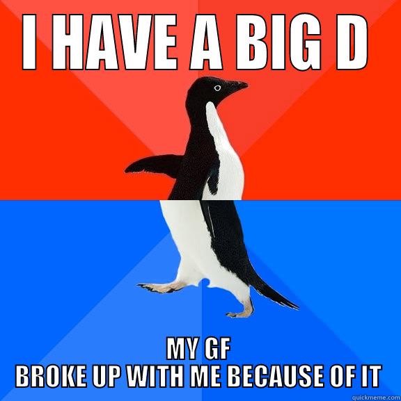 My luck everyone - I HAVE A BIG D MY GF BROKE UP WITH ME BECAUSE OF IT Socially Awesome Awkward Penguin