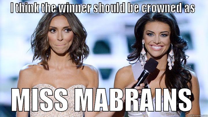 bEAUTy PAGEANT CONTESTS - I THINK THE WINNER SHOULD BE CROWNED AS MISS MABRAINS Misc