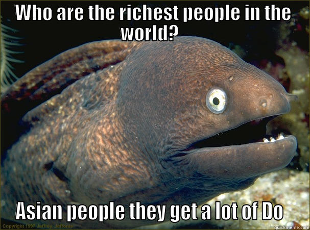 WHO ARE THE RICHEST PEOPLE IN THE WORLD?   ASIAN PEOPLE THEY GET A LOT OF DO   Bad Joke Eel