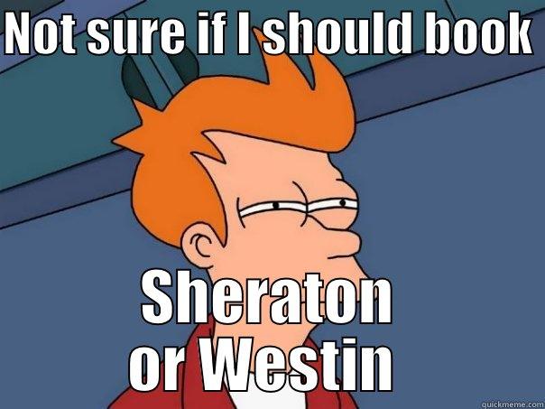 NOT SURE IF I SHOULD BOOK  SHERATON OR WESTIN  Futurama Fry