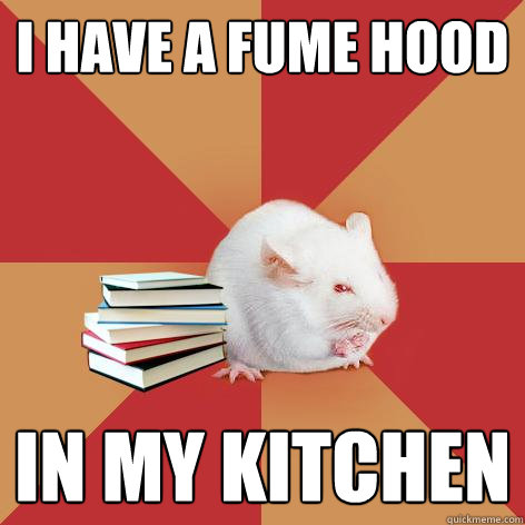 i have a fume hood in my kitchen  Science Major Mouse