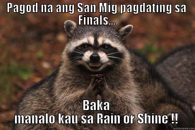 PAGOD NA ANG SAN MIG PAGDATING SA FINALS... BAKA MANALO KAU SA RAIN OR SHINE !! Evil Plotting Raccoon