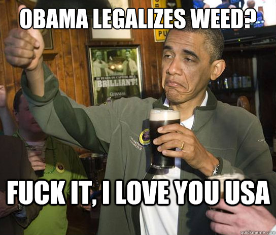 Obama legalizes weed? fuck it, i love you usa  Upvoting Obama