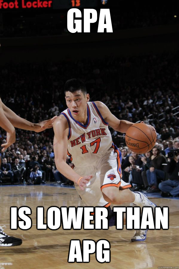 gpa is lower than apg - gpa is lower than apg  Jeremy Lin