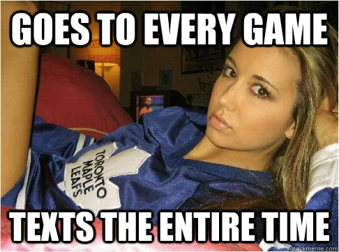 Goes to every game texts the entire time - Goes to every game texts the entire time  Puck Bunny