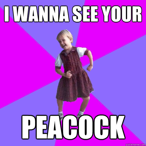 i wanna see your
 peacock
  Socially awesome kindergartener