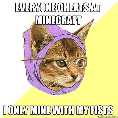 Everyone Cheats at Minecraft I only mine with my fists  