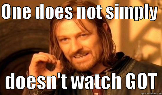 ONE DOES NOT SIMPLY    DOESN'T WATCH GOT Boromir