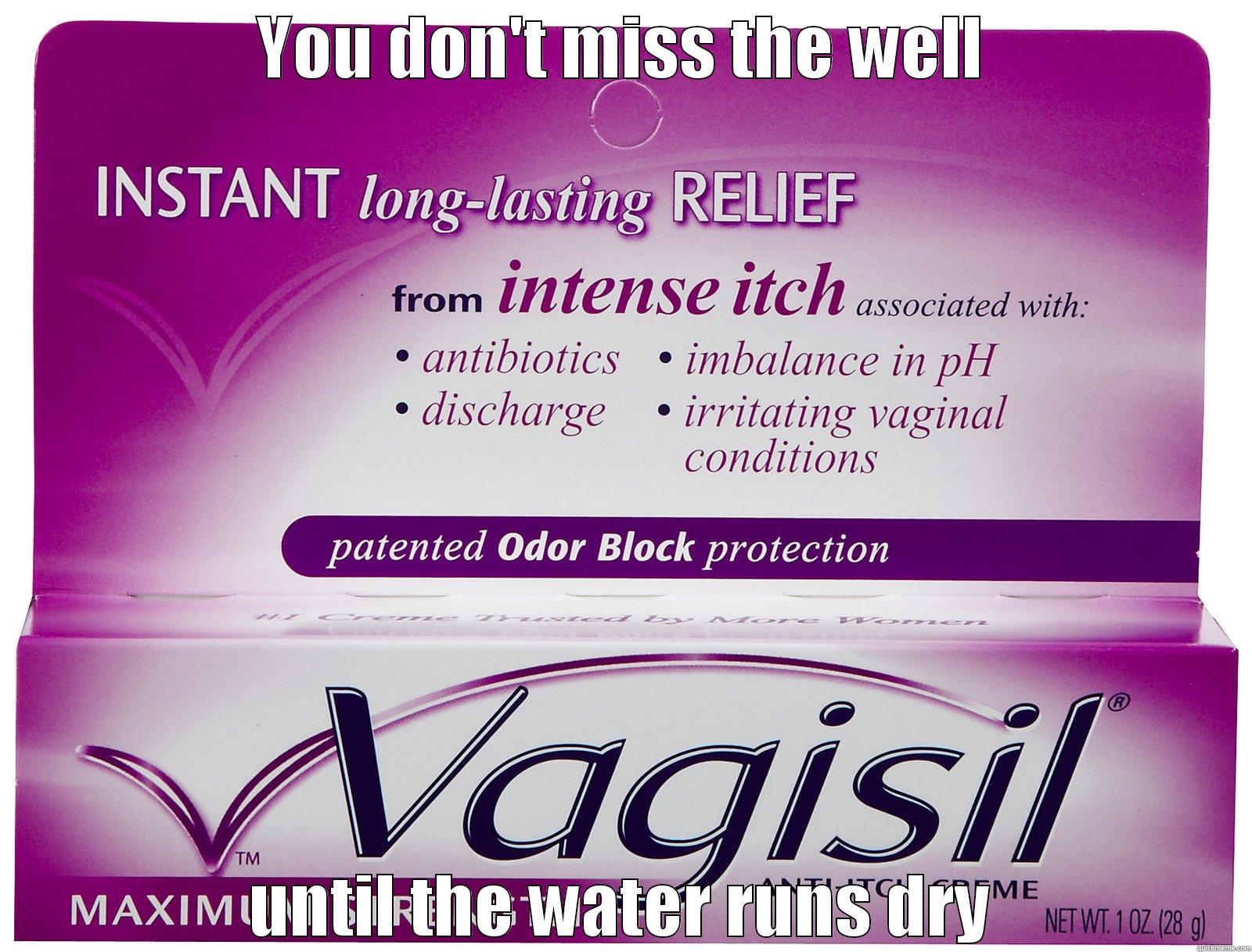 Vagisil ad - YOU DON'T MISS THE WELL UNTIL THE WATER RUNS DRY Misc