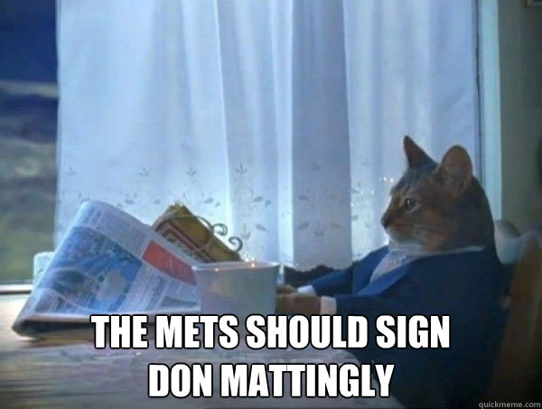  The mets should sign 
don mattingly  morning realization newspaper cat meme