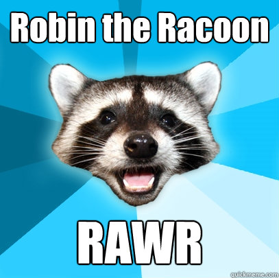 Robin the Racoon RAWR - Robin the Racoon RAWR  Lame Pun Coon