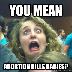 You mean abortion kills babies?   