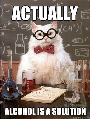 Actually Alcohol is a solution - Actually Alcohol is a solution  Chemistry Cat