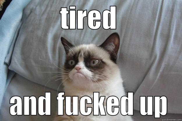 TIRED AND FUCKED UP Grumpy Cat