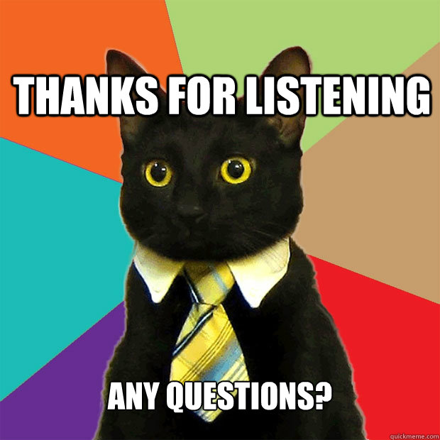 Thanks for Listening Any Questions?  Business Cat