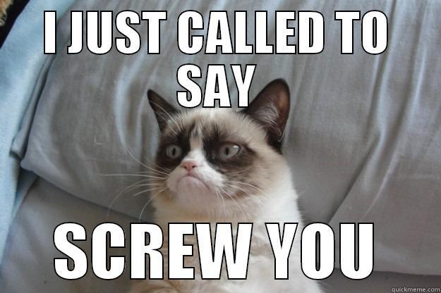 I JUST CALLED TO SAY SCREW YOU Grumpy Cat