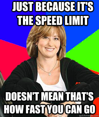 Just because it's the speed limit doesn't mean that's how fast you can go  Sheltering Suburban Mom