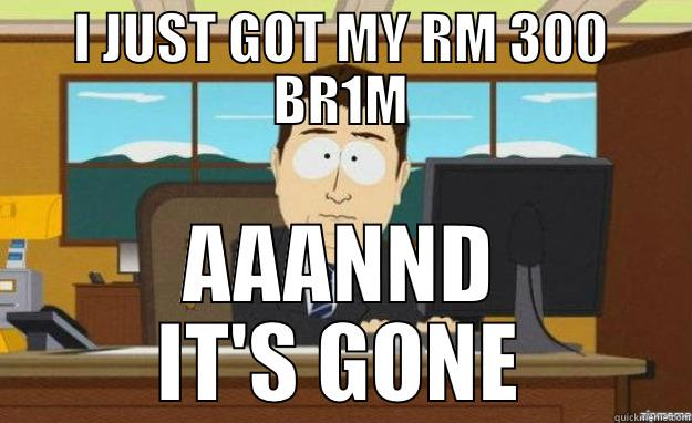 I JUST GOT MY RM 300 BR1M AAANND IT'S GONE aaaand its gone