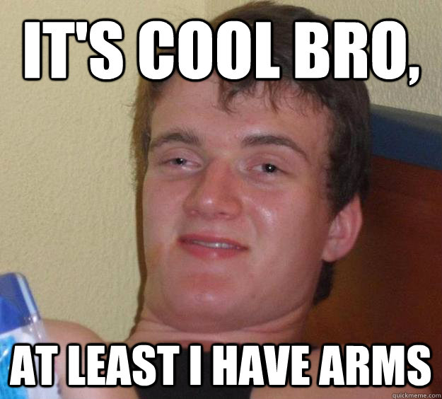 it's cool bro, at least I have arms  10 Guy