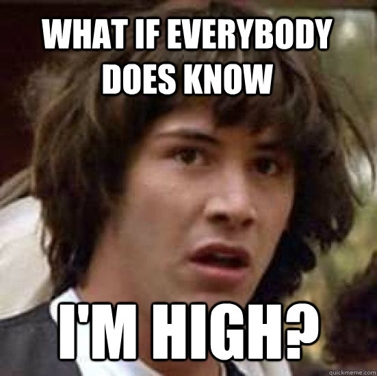 what if everybody does know i'm high?  conspiracy keanu