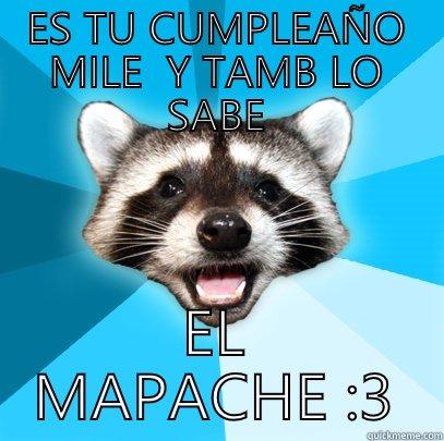   - ES TU CUMPLEAÑO MILE  Y TAMB LO SABE EL MAPACHE :3 Lame Pun Coon