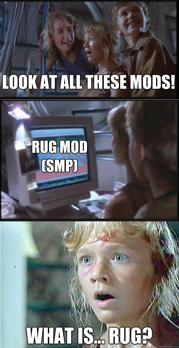 Look at all these mods! Rug mod (SMP) what is... rug?  Jurassic Park Lex