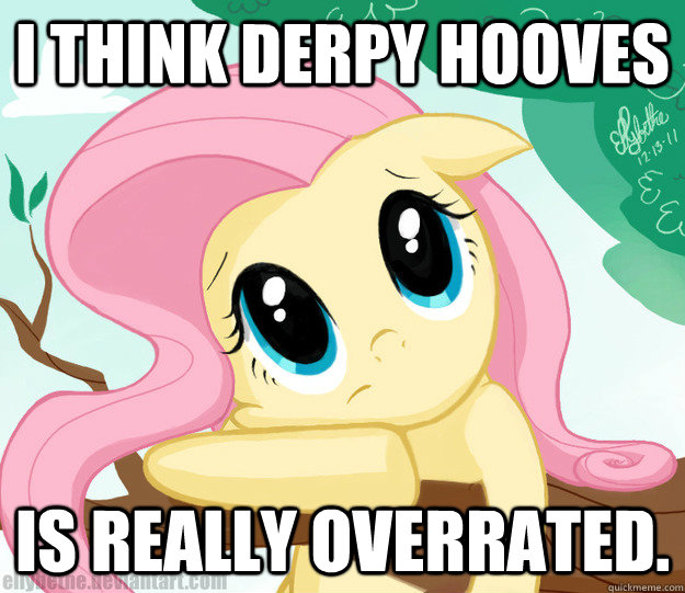 I think Derpy Hooves is really overrated. - I think Derpy Hooves is really overrated.  Confession Fluttershy