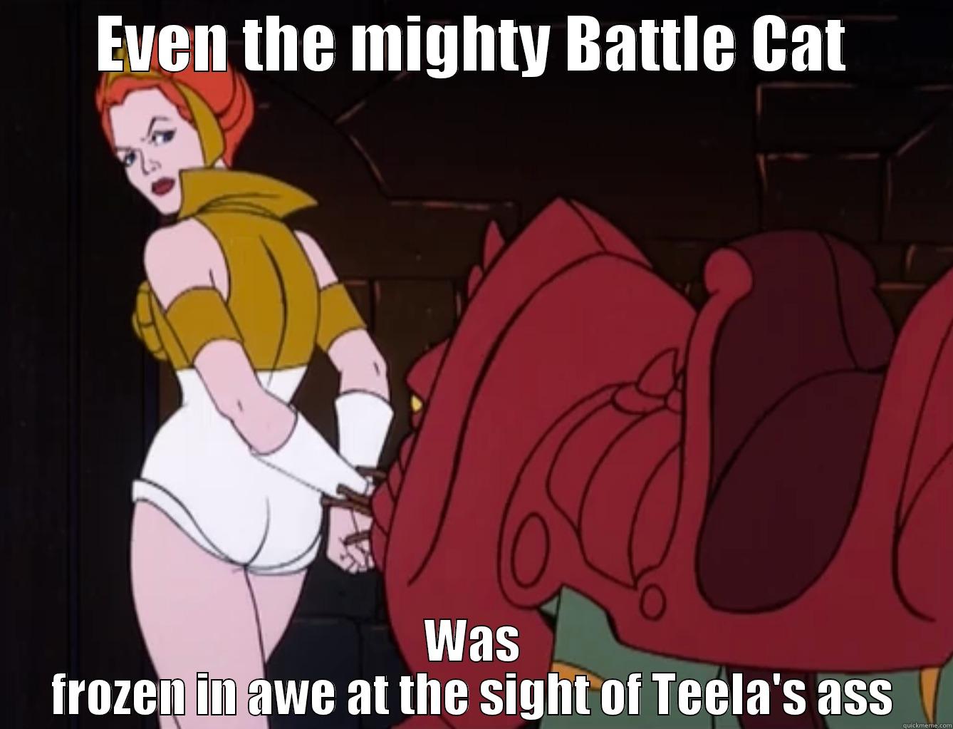 EVEN THE MIGHTY BATTLE CAT WAS FROZEN IN AWE AT THE SIGHT OF TEELA'S ASS Misc