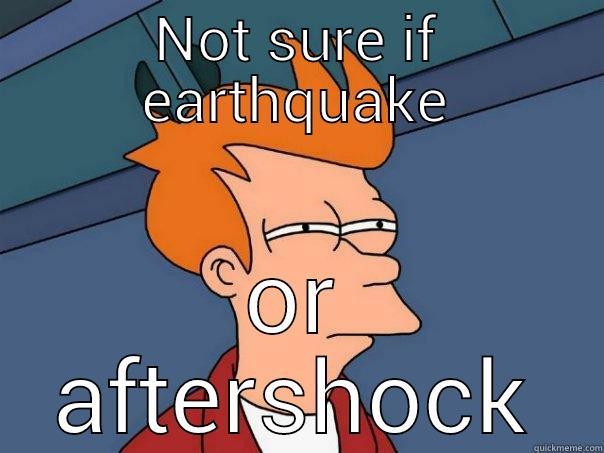 earthquakes and aftershocks. lol - NOT SURE IF EARTHQUAKE OR AFTERSHOCK Futurama Fry