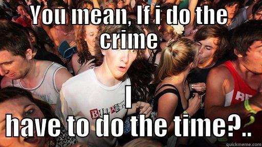 YOU MEAN, IF I DO THE CRIME I HAVE TO DO THE TIME?.. Sudden Clarity Clarence