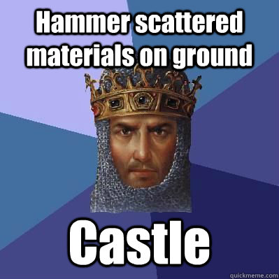 Hammer scattered materials on ground Castle  Age of Empires