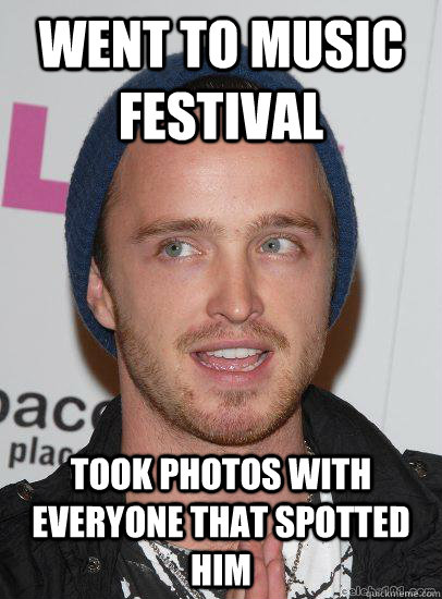 Went to music festival took photos with everyone that spotted him - Went to music festival took photos with everyone that spotted him  Misc