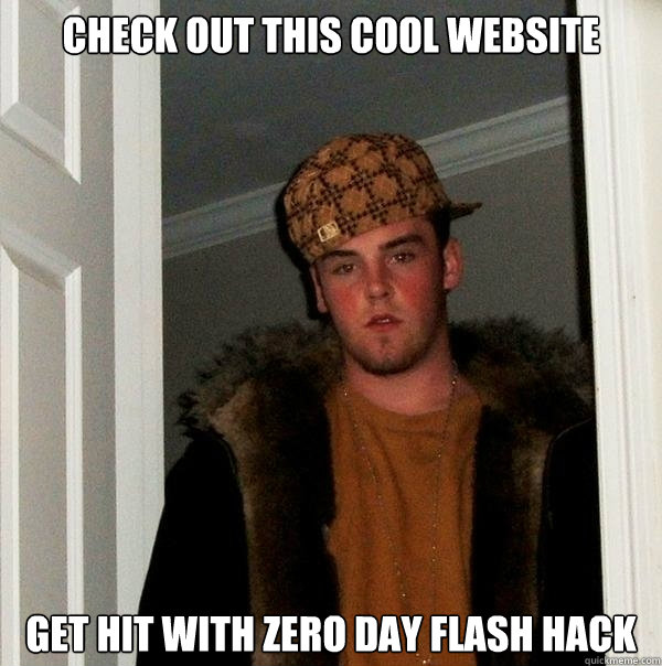 check out this cool website get hit with zero day flash hack - check out this cool website get hit with zero day flash hack  Scumbag Steve