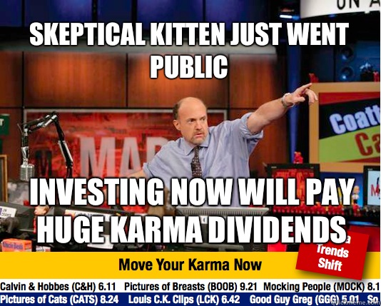 Skeptical kitten just went public Investing now will pay huge karma dividends  Mad Karma with Jim Cramer