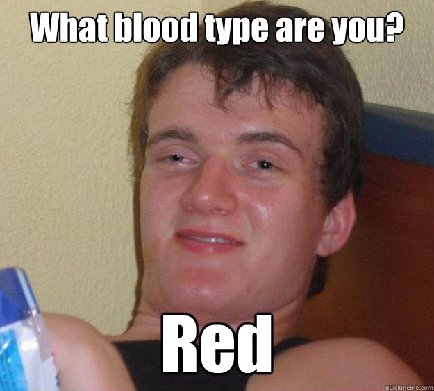 What blood type are you? Red - What blood type are you? Red  10 Guy