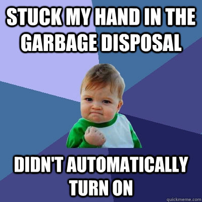 Stuck my hand in the garbage disposal Didn't automatically turn on - Stuck my hand in the garbage disposal Didn't automatically turn on  Misc