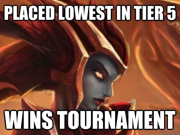 Placed lowest in tier 5 wins tournament  Succesful Shyvana