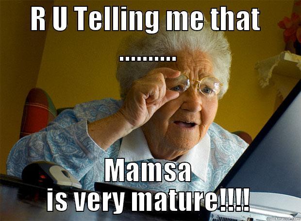 R U TELLING ME THAT  .......... MAMSA IS VERY MATURE!!!! Grandma finds the Internet