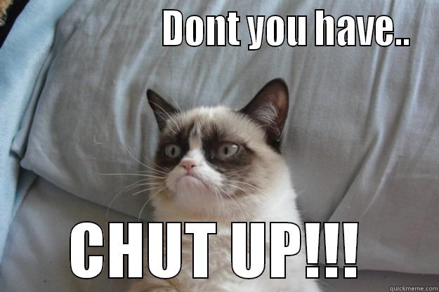                     DONT YOU HAVE.. CHUT UP!!! Grumpy Cat