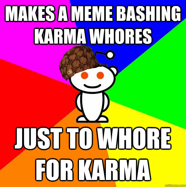 Makes a meme bashing karma whores just to whore for karma   Scumbag Redditor