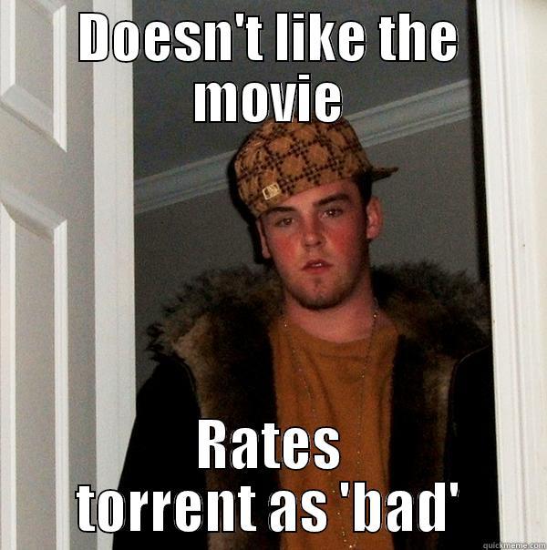 DOESN'T LIKE THE MOVIE RATES TORRENT AS 'BAD' Scumbag Steve