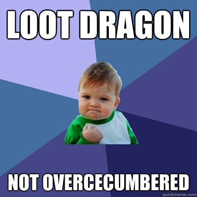 loot dragon  not overcecumbered - loot dragon  not overcecumbered  Success Kid