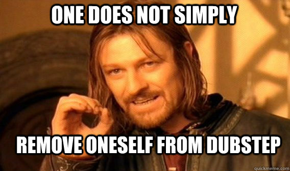 one does not simply Remove oneself from dubstep  Boromir